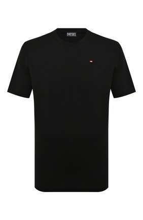 Мужская хлопковая футболка DIESEL черного цвета, арт. A06418/0HFAX | Фото 1 (Принт: Без принта; Рукава: Короткие; Длина (для топов): Стандартные; Материал внешний: Хлопок; Стили: Кэжуэл)