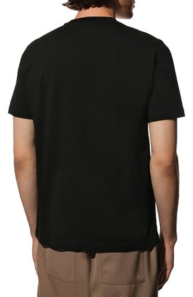 Мужская хлопковая футболка DIESEL черного цвета, арт. A06418/0HFAX | Фото 4 (Принт: Без принта; Рукава: Короткие; Длина (для топов): Стандартные; Материал внешний: Хлопок; Стили: Кэжуэл)