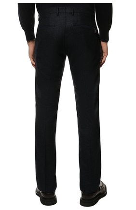Мужские шерстяные брюки BERWICH темно-синего цвета, арт. VULCAN0Z/AN4326 | Фото 4 (Материал внешний: Шерсть; Длина (брюки, джинсы): Стандартные; Случай: Повседневный; Материал подклада: Купро; Стили: Кэжуэл)
