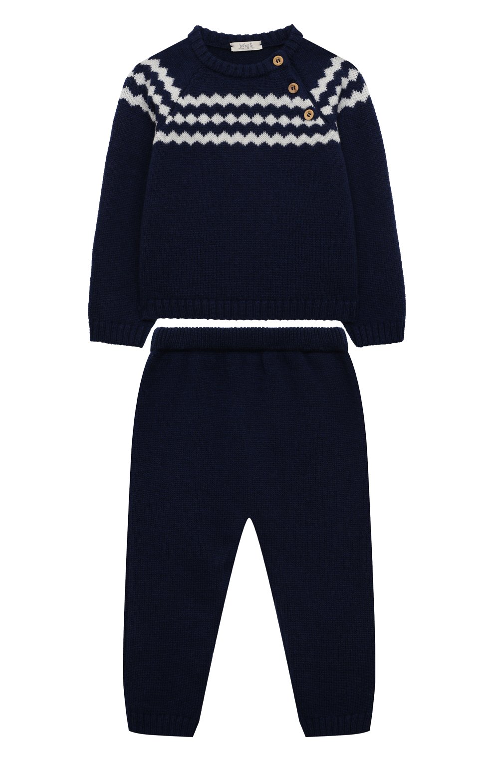 Детский комплект из пуловер и брюк BABY T синего цвета, арт. 22AI080C/1M-12M | Фото 1