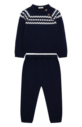 Детский комплект из пуловер и брюк BABY T синего цвета, арт. 22AI080C/1M-12M | Фото 1