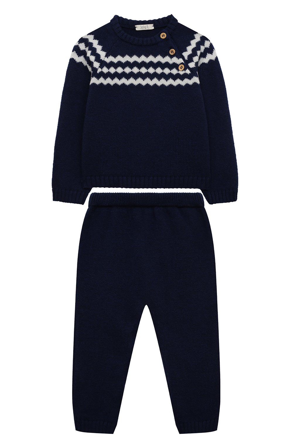 Детский комплект из пуловер и брюк BABY T синего цвета, арт. 22AI080C/18M-3A | Фото 1