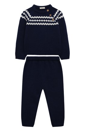 Детский комплект из пуловер и брюк BABY T синего цвета, арт. 22AI080C/18M-3A | Фото 1