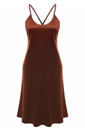 Женские шелковая сорочка PRIMROSE коричневого цвета, арт. 1W.804KMI.S002 | Фото 1 (Материал внешний: Шелк)