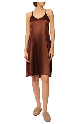 Женские шелковая сорочка PRIMROSE коричневого цвета, арт. 1W.804KMI.S002 | Фото 2 (Материал внешний: Шелк)