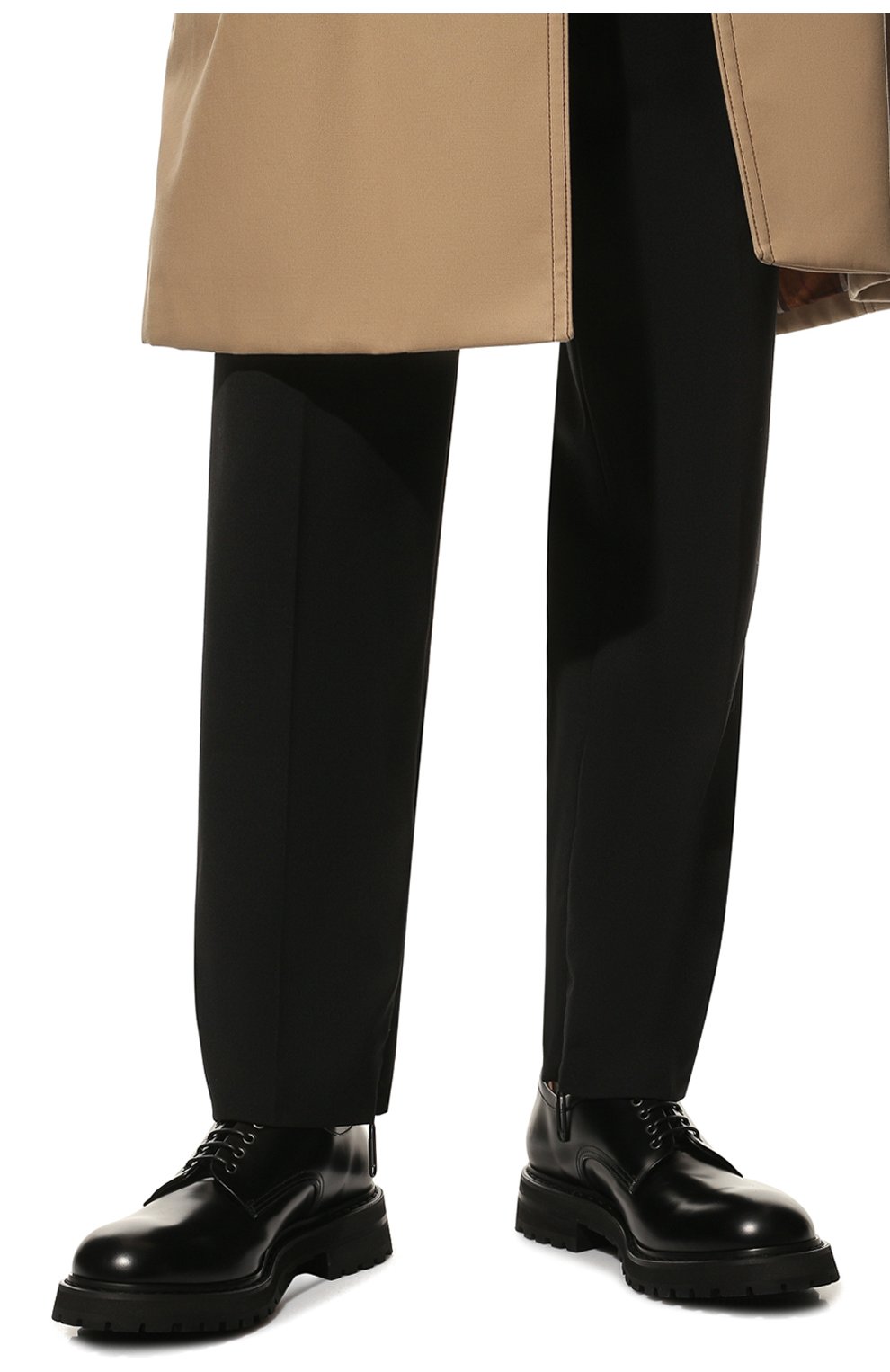 Мужские кожаные дерби PREMIATA черного цвета, арт. 32018/R0IS | Фото 3 (Материал внешний: Кожа; Материал внутренний: Натуральная кожа; Стили: Классический)