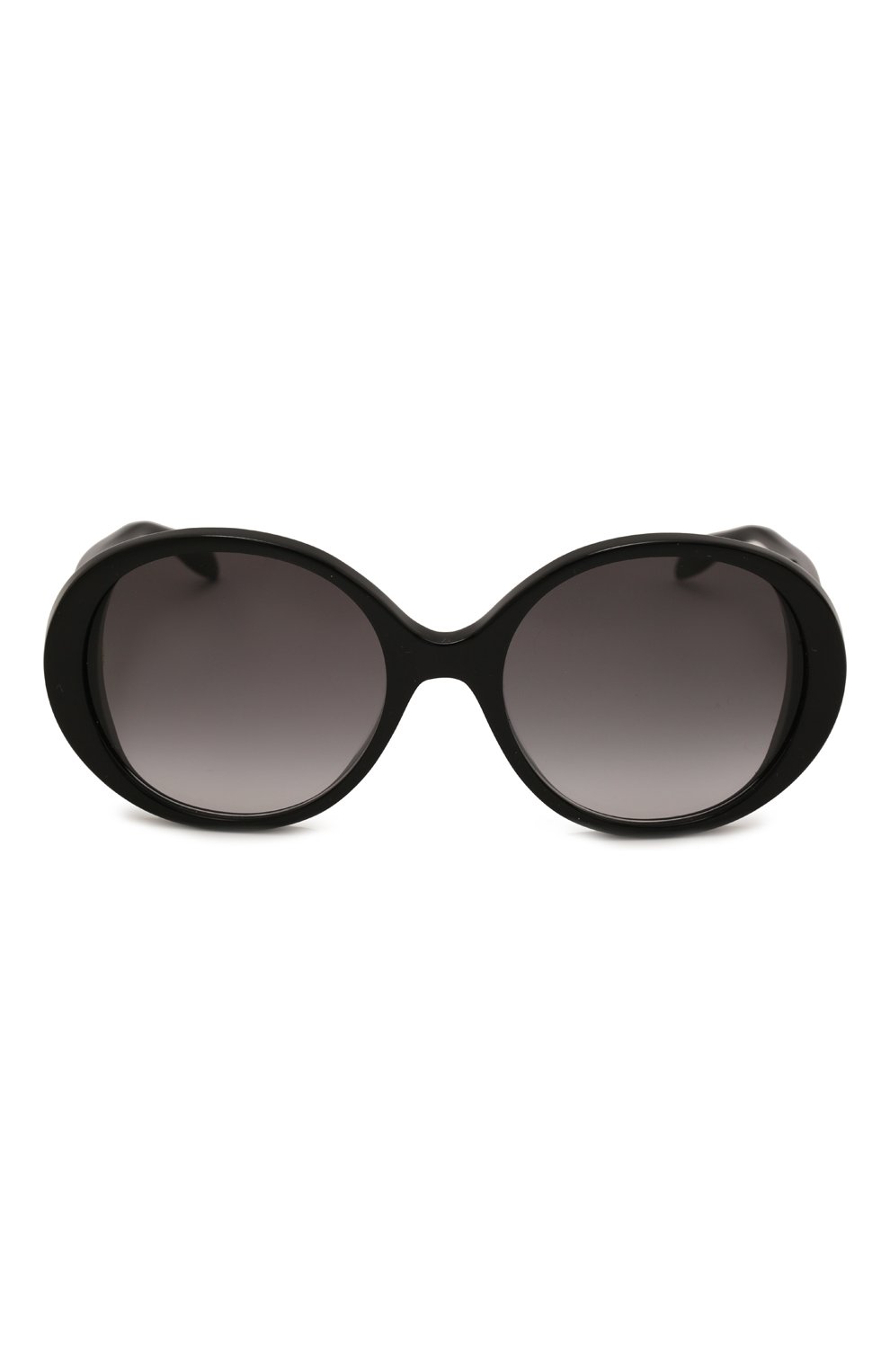 Женские солнцезащитные очки ALEXANDER MCQUEEN черного цвета, арт. AM0285S 002 | Фото 3 (Материал: Пластик; Тип очков: С/з; Оптика Гендер: оптика-женское; Очки форма: Круглые)