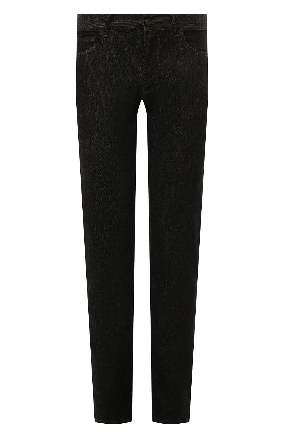Мужские джинсы CANALI черного цвета, арт. 91700R/PD01204 | Фото 1 (Силуэт М (брюки): Прямые; Кросс-КТ: Деним; Длина (брюки, джинсы): Стандартные; Материал внешний: Хлопок; Стили: Кэжуэл)