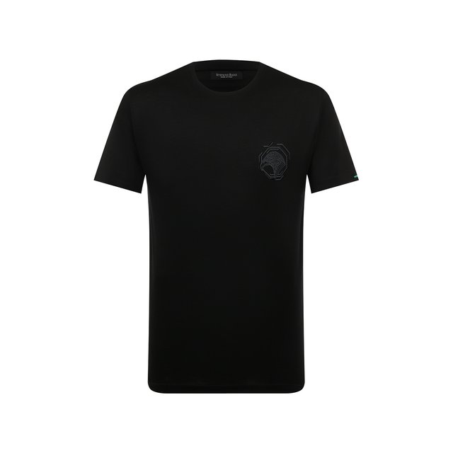 Хлопковая футболка Stefano Ricci черного цвета