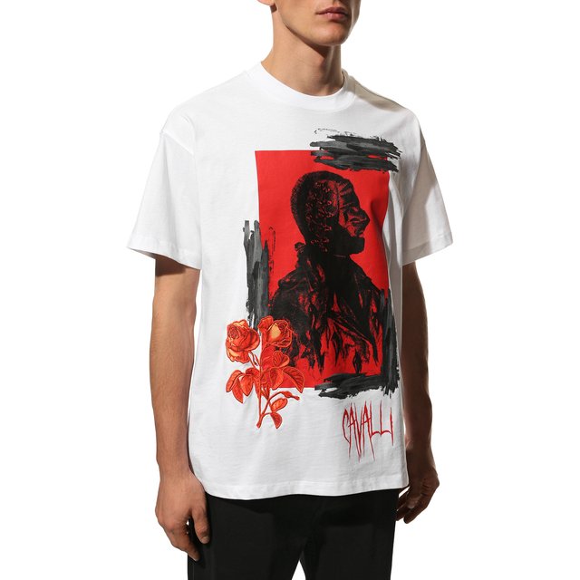 фото Хлопковая футболка roberto cavalli