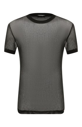 Мужская хлопковая футболка DSQUARED2 черного цвета, арт. D9M4A4040 | Фото 1 (Принт: Без принта; Рукава: Короткие; Длина (для топов): Стандартные; Стили: Гранж; Материал внешний: Хлопок)