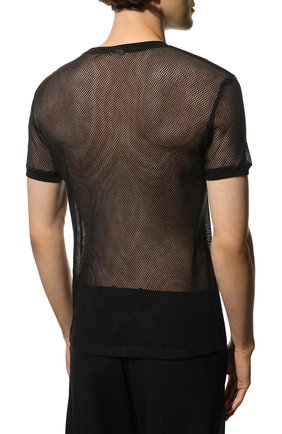 Мужская хлопковая футболка DSQUARED2 черного цвета, арт. D9M4A4040 | Фото 4 (Принт: Без принта; Рукава: Короткие; Длина (для топов): Стандартные; Стили: Гранж; Материал внешний: Хлопок)