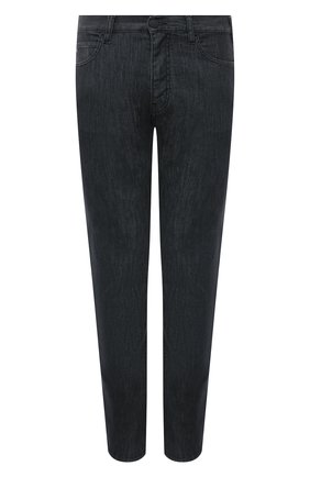 Мужские джинсы EMPORIO ARMANI темно-серого цвета, арт. 8N1J45/1D85Z | Фото 1 (Материал внешний: Хлопок; Длина (брюки, джинсы): Стандартные)
