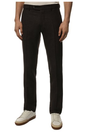 Мужские брюки из шерсти и хлопка BERWICH темно-коричневого цвета, арт. VULCAN0Z/GB1674 | Фото 3 (Материал внешний: Шерсть; Длина (брюки, джинсы): Стандартные; Материал подклада: Купро; Стили: Кэжуэл)