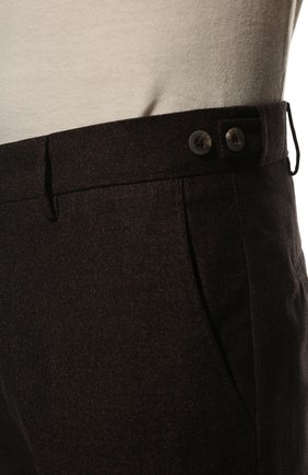 Мужские брюки из шерсти и хлопка BERWICH темно-коричневого цвета, арт. VULCAN0Z/GB1674 | Фото 5 (Материал внешний: Шерсть; Длина (брюки, джинсы): Стандартные; Материал подклада: Купро; Стили: Кэжуэл)