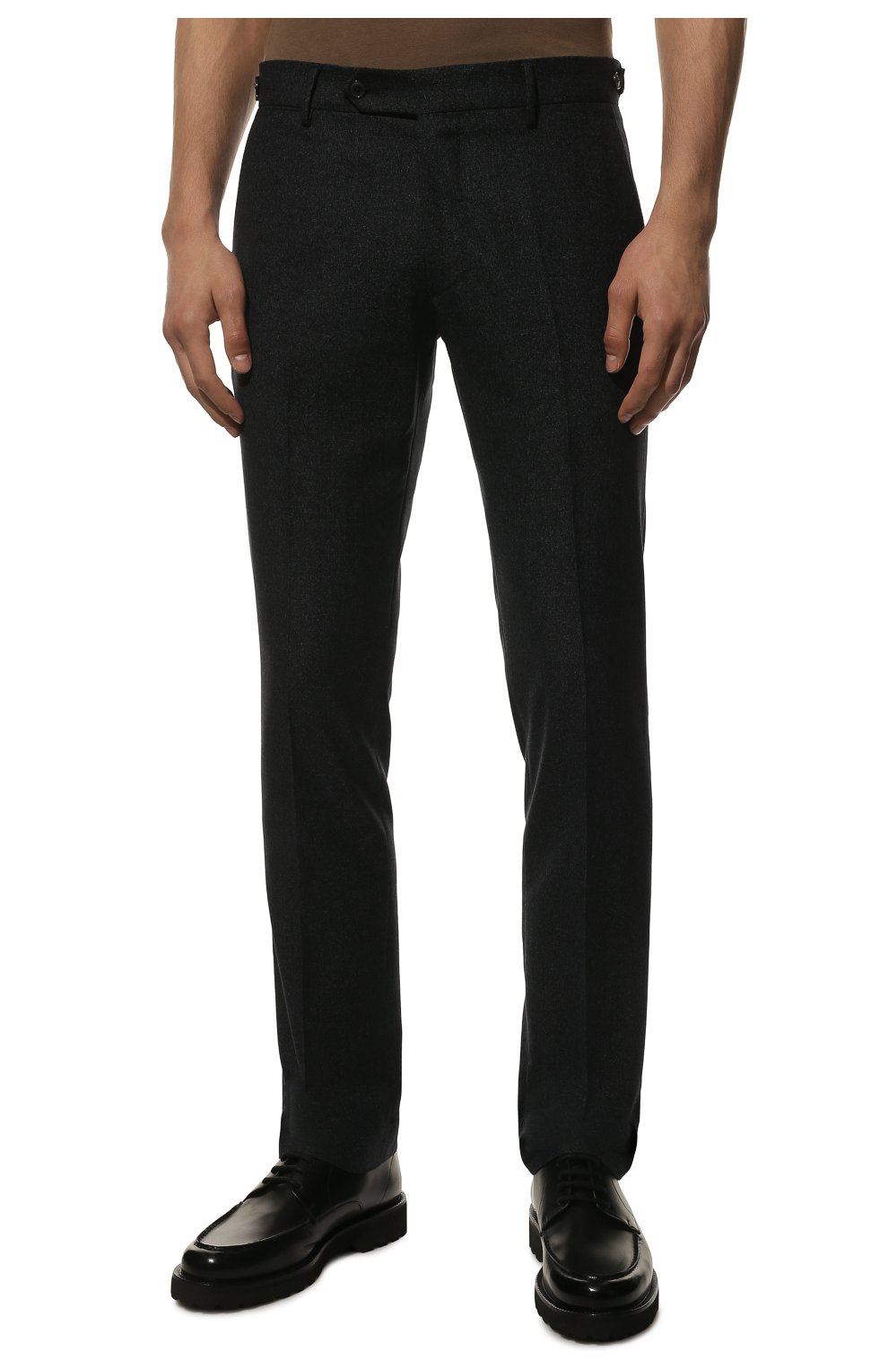 Мужские брюки из шерсти и хлопка BERWICH темно-синего цвета, арт. VULCAN0Z/GB1674 | Фото 3 (Материал внешний: Шерсть; Длина (брюки, джинсы): Стандартные; Материал подклада: Купро; Стили: Кэжуэл)