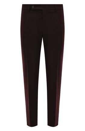 Мужские шерстяные брюки BERWICH бордового цвета, арт. GL0BE/VB1827 | Фото 1 (Материал внешний: Шерсть; Длина (брюки, джинсы): Стандартные; Случай: Повседневный; Материал подклада: Купро; Стили: Кэжуэл)