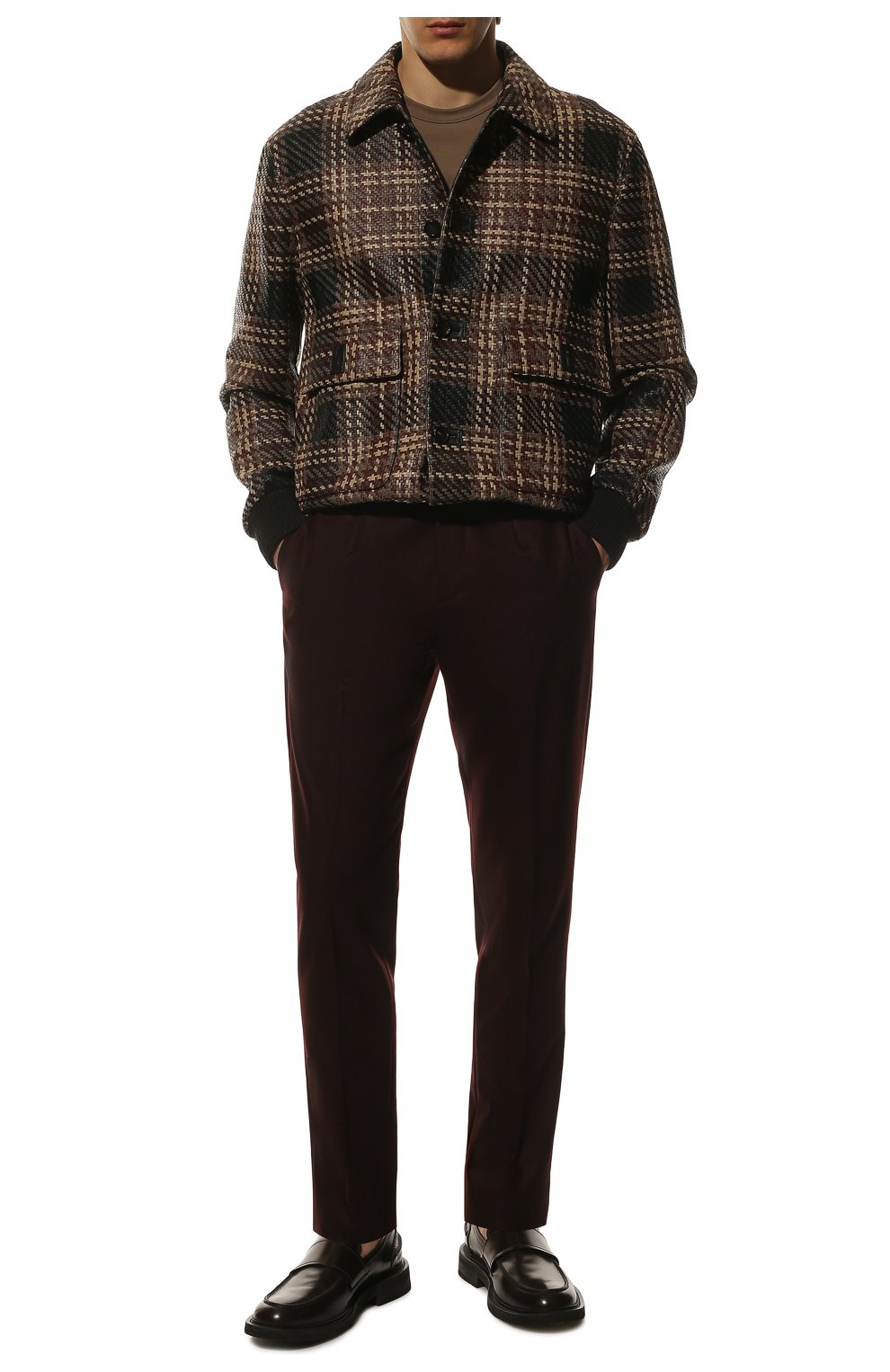 Мужские шерстяные брюки BERWICH бордового цвета, арт. GL0BE/VB1827 | Фото 2 (Материал внешний: Шерсть; Длина (брюки, джинсы): Стандартные; Случай: Повседневный; Материал подклада: Купро; Стили: Кэжуэл)