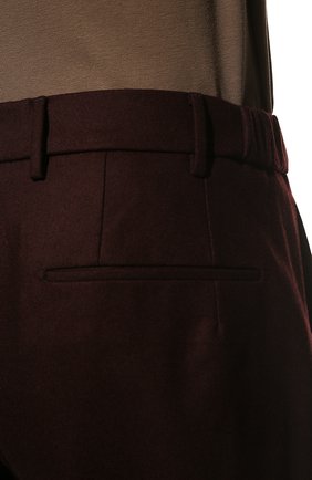 Мужские шерстяные брюки BERWICH бордового цвета, арт. GL0BE/VB1827 | Фото 5 (Материал внешний: Шерсть; Длина (брюки, джинсы): Стандартные; Случай: Повседневный; Материал подклада: Купро; Стили: Кэжуэл)