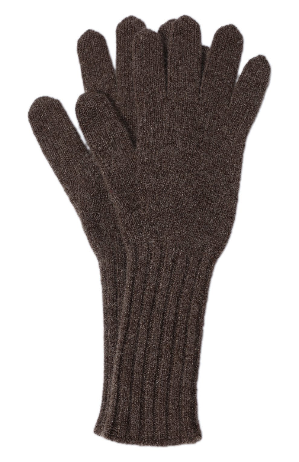 Женские кашемировые перчатки TEGIN коричневого �цвета, арт. 5236 | Фото 1 (Материал: Текстиль, Кашемир, Шерсть; Кросс-КТ: Трикотаж)