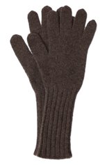 Женские кашемировые перчатки TEGIN коричневого цвета, арт. 5236 | Фото 1 (Материал: Текстиль, Кашемир, Шерсть; Кросс-КТ: Трикотаж)