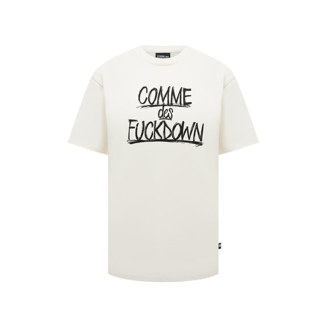 Хлопковая футболка Comme des Fuckdown Кремовый CDFD1933 5652099