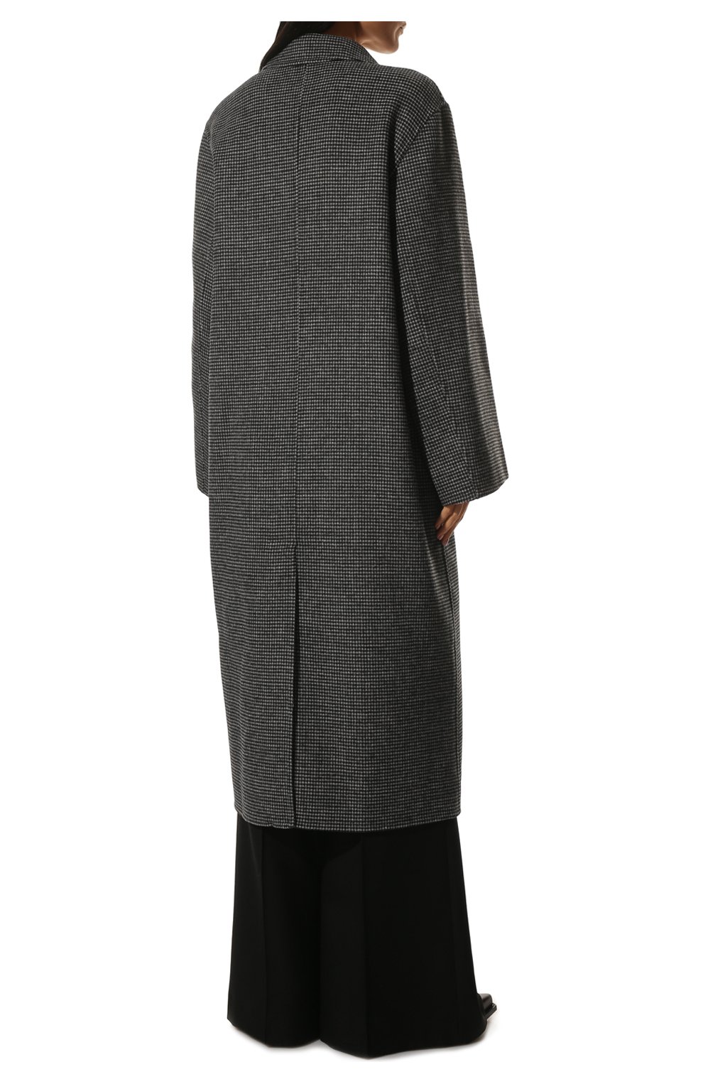 Женское шерстяное пальто IVY OAK черно-белого цвета, арт. I01122F1099 | Фото 4 (Материал внешний: Шерсть; Рукава: Длинные; Длина (верхняя одежда): Длинные; 1-2-бортные: Двубортные; Стили: Кэжуэл)
