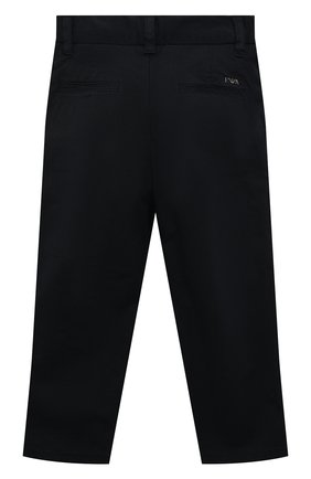 Детские хлопковые брюки EMPORIO ARMANI темно-синего цвета, арт. 6L4P60/4N6YZ | Фото 2 (Материал внешний: Хлопок; Стили: Классический)