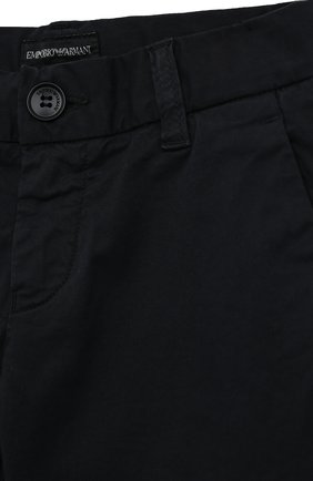 Детские хлопковые брюки EMPORIO ARMANI темно-синего цвета, арт. 6L4P60/4N6YZ | Фото 3 (Материал внешний: Хлопок; Стили: Классический)