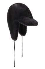 Женская шапка-ушанка из меха норки KUSSENKOVV серого цвета, арт. 090100089226 | Фото 1 (Материал: Натуральный мех)