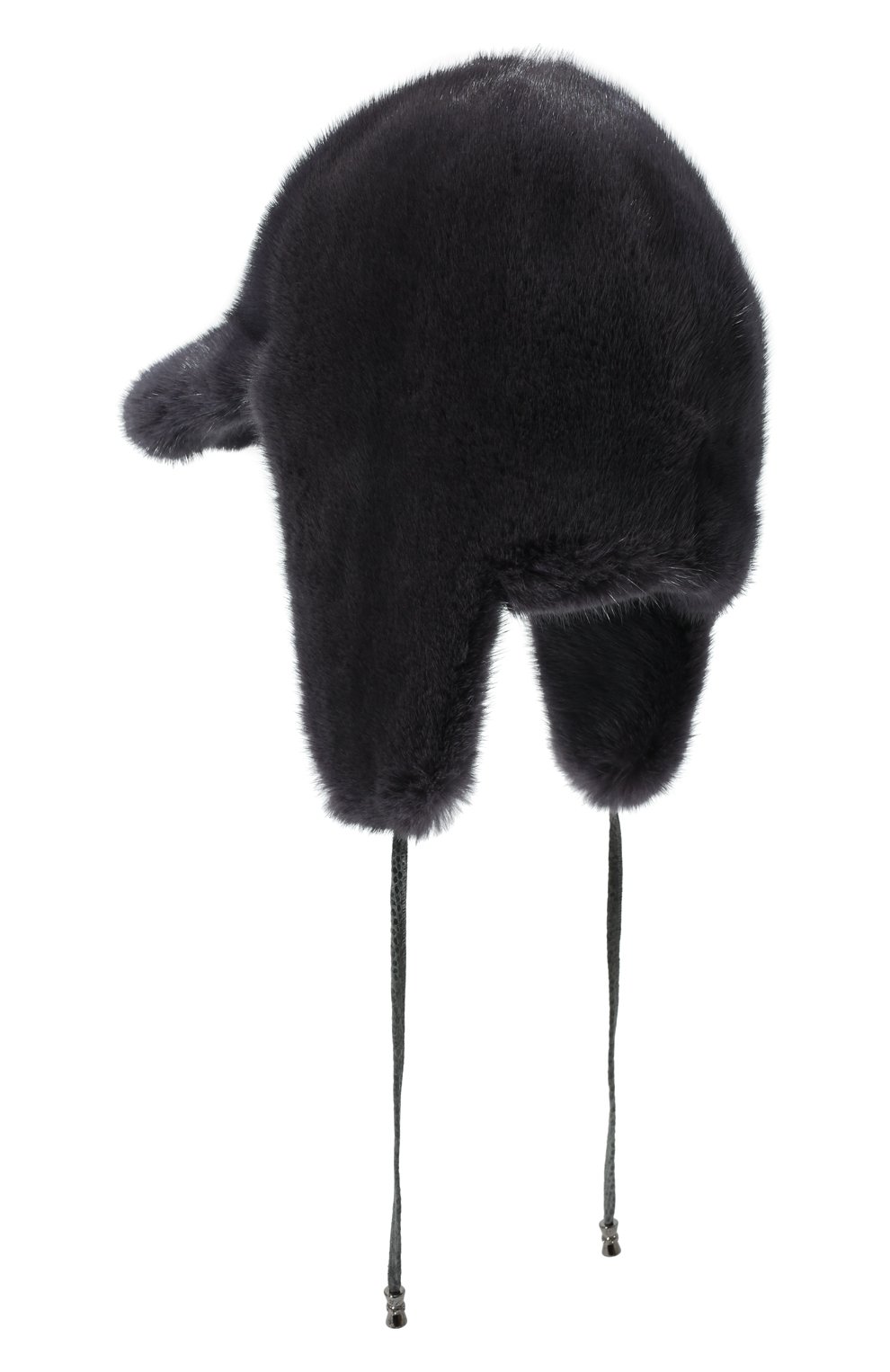 Женская шапка-ушанка из меха норки KUSSENKOVV серого цвета, арт. 090100089226 | Фото 3 (Материал: Натуральный мех)