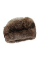 Женская шапка из меха норки и соболя KUSSENKOVV коричневого цвета, арт. 060613456079 | Фото 1 (Материал: Натуральный мех)