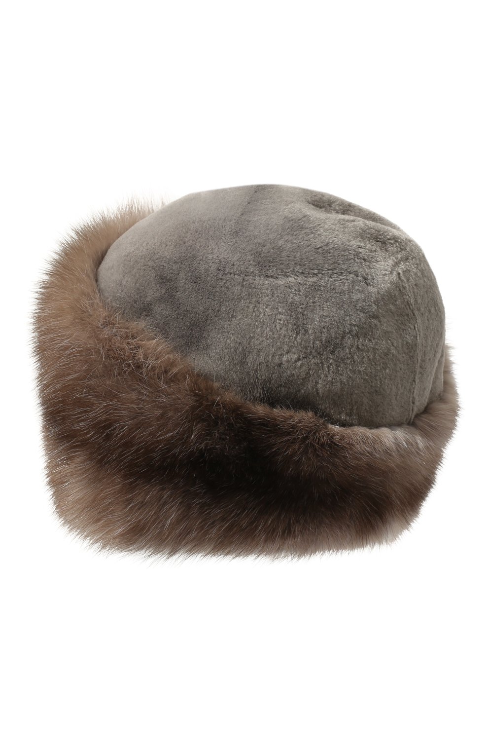 Женская шапка из меха норки и соболя KUSSENKOVV коричневого цвета, арт. 060613456079 | Фото 3 (Материал: Натуральный мех)