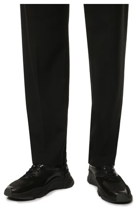Мужские комбинированные кроссовки BOSS черного цвета, арт. 50475450 | Фото 3 (Материал внешний: Экокожа, Текстиль, Резина; Стили: Классический; Материал утеплителя: Без утеплителя)