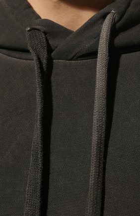Мужской хлопковое худи ISAAC SELLAM темно-серого цвета, арт. KANG00H00D-M0LLET0N | Фото 5 (Рукава: Длинные; Длина (для топов): Стандартные; Материал внешний: Хлопок)