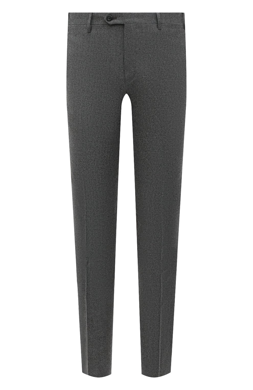 Мужские шерстяные брюки CORNELIANI серого цвета, арт. 905B01-2817226/02 | Фото 1 (Материал внешний: Шерсть; Длина (брюки, джинсы): Стандартные; Случай: Повседневный; Материал подклада: Вискоза; Стили: Кэжуэл)