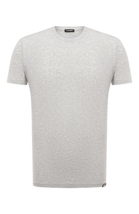 Мужская хлопковая футболка DSQUARED2 серого цвета, арт. D9M204000 | Фото 1 (Принт: Без принта; Рукава: Короткие; Длина (для топов): Стандартные; Материал внешний: Хлопок; Стили: Кэжуэл)