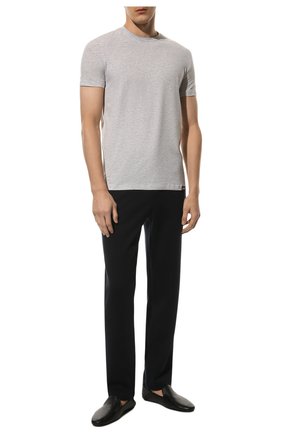 Мужская хлопковая футболка DSQUARED2 серого цвета, арт. D9M204000 | Фото 2 (Принт: Без принта; Рукава: Короткие; Длина (для топов): Стандартные; Материал внешний: Хлопок; Стили: Кэжуэл)
