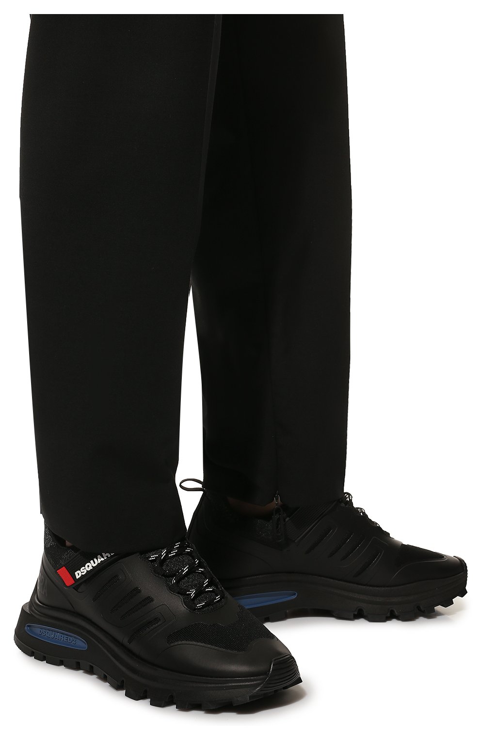Мужские кроссовки DSQUARED2 черного цвета, арт. SNM0247 59205579 | Фото 3 (Материал внешний: Текстиль; Материал внутренний: Натуральная кожа, Текстиль; Стили: Классический; Материал утеплителя: Без утеплителя)