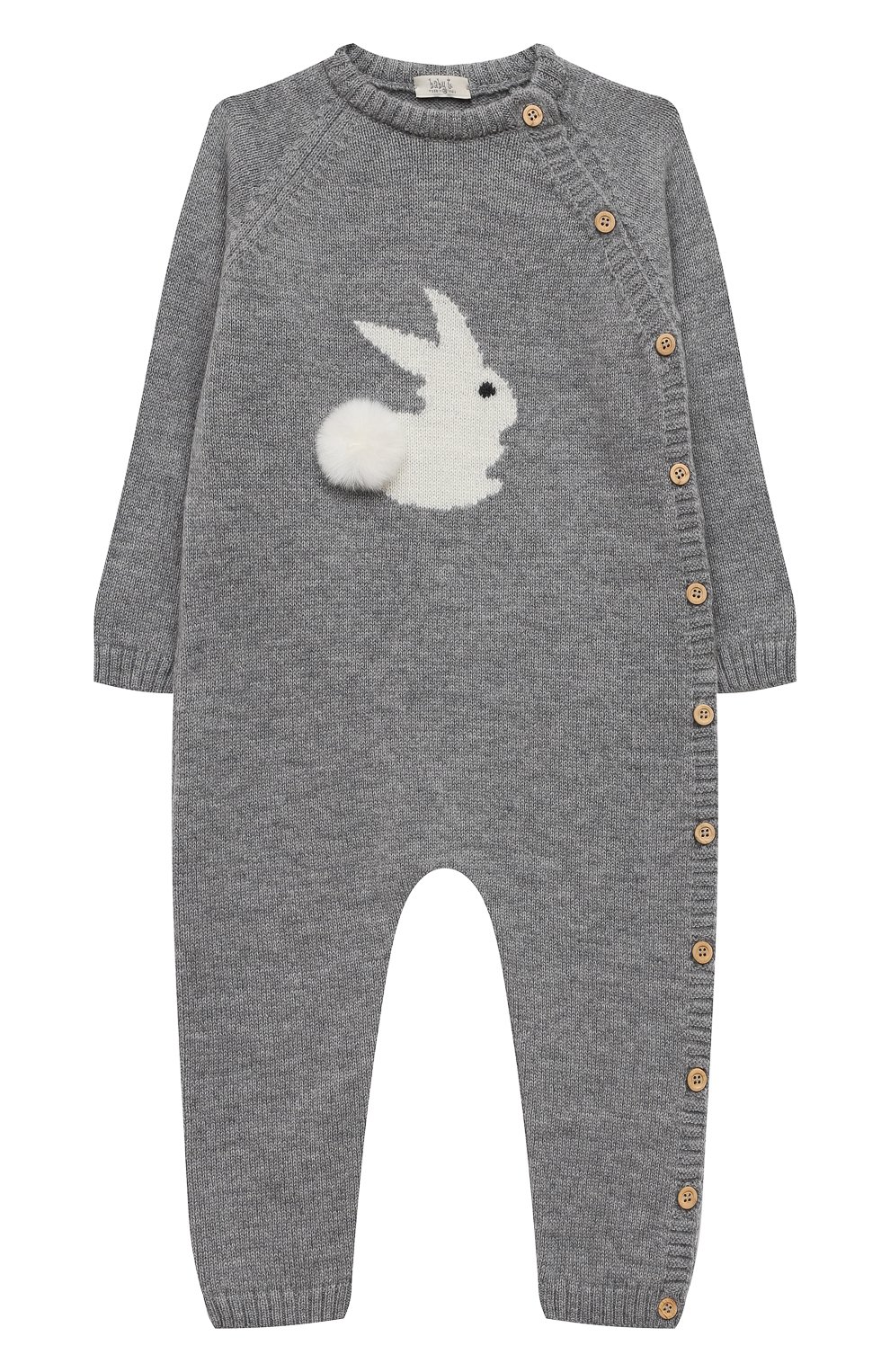 Детский шерстяной комбинезон BABY T серого цвета, арт. 22AI171T/18M-3A | Фото 1
