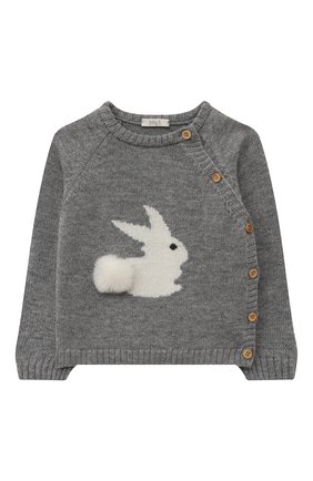 Детский комплект из пуловера и брюк BABY T серого цвета, арт. 22AI170C/1M-12M | Фото 2