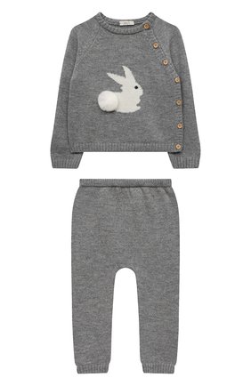 Детский комплект из пуловера и брюк BABY T серого цвета, арт. 22AI170C/18M-3A | Фото 1