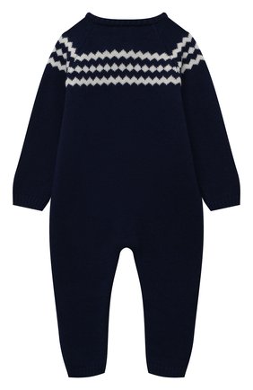 Детский шерстяной комбинезон BABY T синего цвета по цене 9945 руб., арт. 22AI081TZ/1M-12M | Фото 2 Детский шерстяной комбинезон BABY T синего цвета, арт. 22AI081TZ/1M-12M | Фото 2