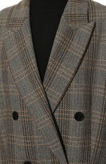 Женское пальто BOSS серого цвета, арт. 50476778 | Фото 5 (Материал внешний: Шерсть; Рукава: Длинные; Длина (верхняя одежда): До середины бедра; 1-2-бортные: Двубортные; Стили: Кэжуэл)