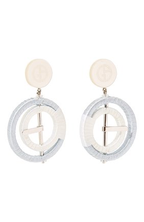Женская клипсы GIORGIO ARMANI голубого цвета по цене 26350 руб., арт. 61C361 2F561 | Фото 3 Женская клипсы GIORGIO ARMANI голубого цвета, арт. 61C361 2F561 | Фото 3 (Женское Кросс-КТ: Клипсы-серьги; Материал: Металл)