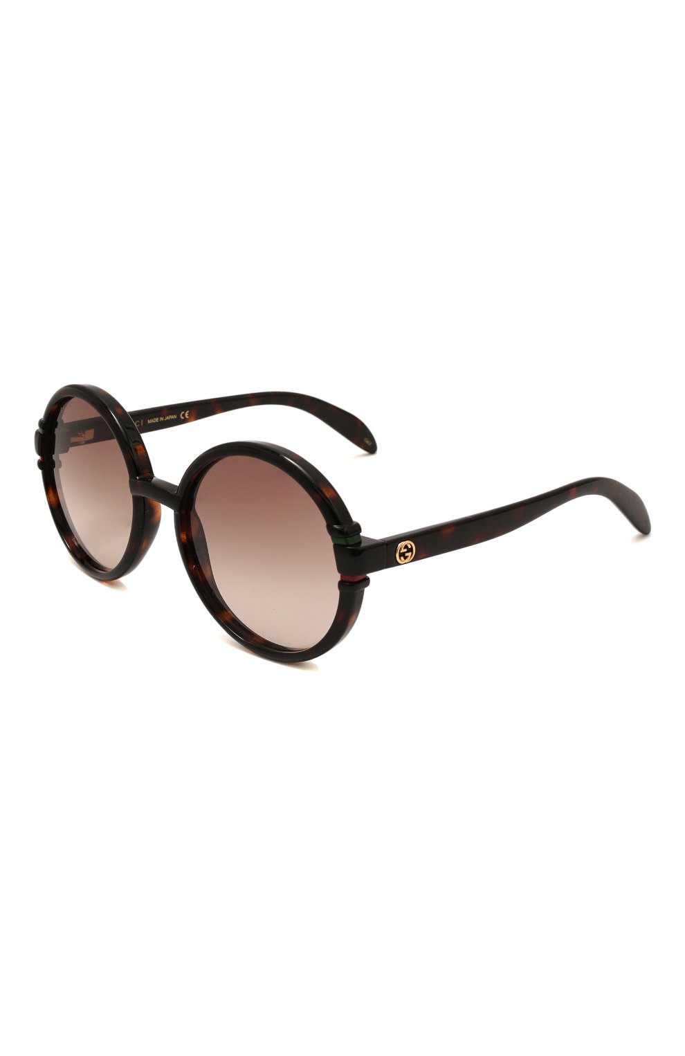 Женские солнцезащитные очки GUCCI коричневого цвета, арт. GG1067S 002 | Фото 1 (Материал: Пластик; Тип очков: С/з; Оптика Гендер: оптика-женское; Очки форма: Круглые)