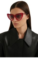 Женские солнцезащитные очки SAINT LAURENT розового цвета, арт. SL 181 L0UL0U 021 | Фото 2 (Тип очков: С/з; Оптика Гендер: оптика-женское; Очки форма: Креативные)