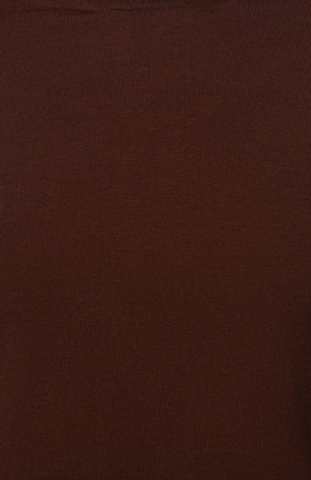 Женская шерстяная водолазка AND THE BRAND коричневого цвета, арт. W23-RN004-1602-300 | Фото 5 (Женское Кросс-КТ: Водолазка-одежда; Материал внешний: Шерсть; Рукава: Длинные; Длина (для топов): Стандартные; Стили: Кэжуэл)