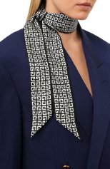 Женский шелковый шарф-бандо GIVENCHY черно-белого цвета, арт. GW5120/S0141 | Фото 2 (Материал: Текстиль, Шелк)