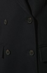 Женское пальто из шерсти и кашемира MIU MIU темно-синего цвета, арт. MS1894-W38-F0008 | Фото 5 (Материал внешний: Шерсть; Рукава: Длинные; Длина (верхняя одежда): До колена; 1-2-бортные: Двубортные; Стили: Кэжуэл)